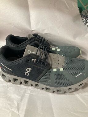 On Cloud Women's Running Sneakers - Black & Gray with Mint Accents